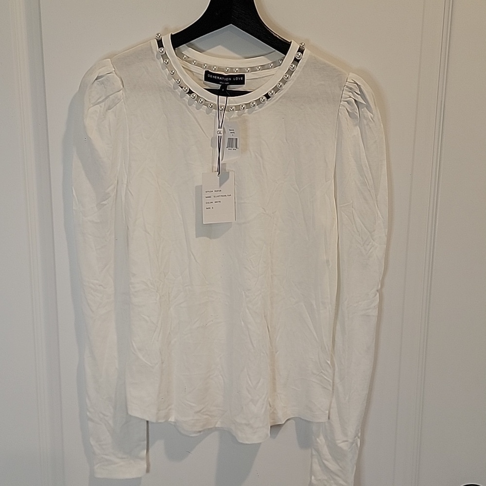Generation Love Pearl Top, Small, White, Beautiful!!! NWT! - Picture 3 of 6